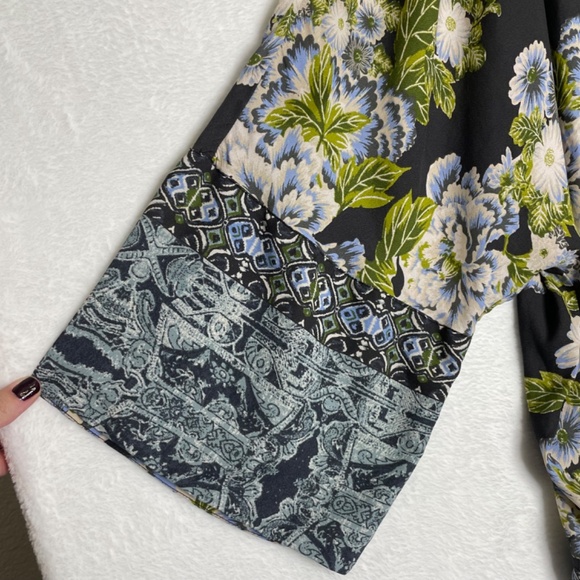 Free People Wildflower Womens Cinched Kimono Blouse Zip Jacket Size M/L - Picture 3 of 9